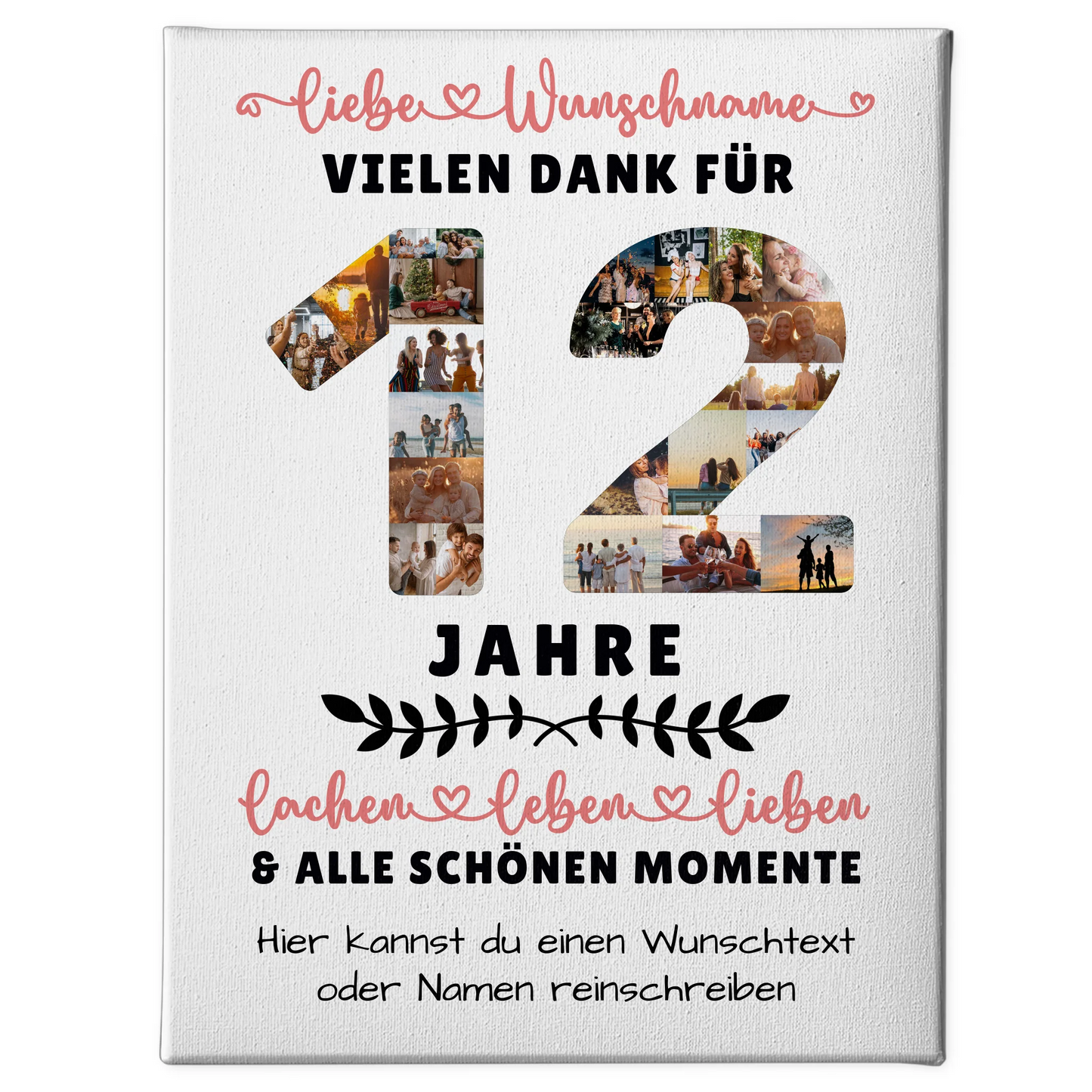 Personalisierte Leinwand 12 Geburtstag Für Tochter Sohn Bruder Neffe Nicht & Schwester 1