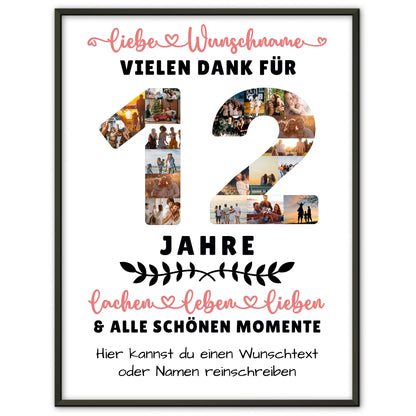 Personalisiertes Poster 12 Geburtstag Für Tochter Sohn Bruder Neffe Nicht & Schwester