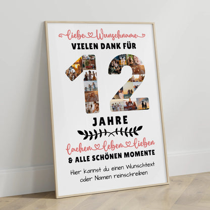 Personalisiertes Poster 12 Geburtstag Für Tochter Sohn Bruder Neffe Nicht & Schwester