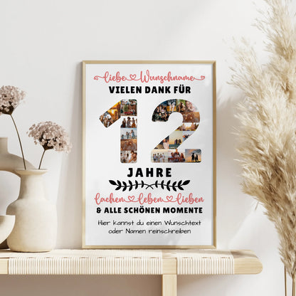 Personalisiertes Poster 12 Geburtstag Für Tochter Sohn Bruder Neffe Nicht & Schwester