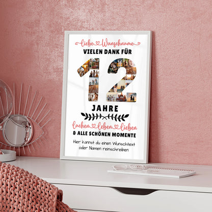 Personalisiertes Poster 12 Geburtstag Für Tochter Sohn Bruder Neffe Nicht & Schwester