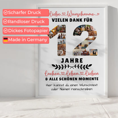 Personalisiertes Poster 12 Geburtstag Für Tochter Sohn Bruder Neffe Nicht & Schwester