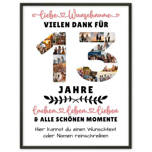 Personalisiertes Poster 13 Geburtstag Für Sohn Tochter Schwester Bruder Neffe & Nichte