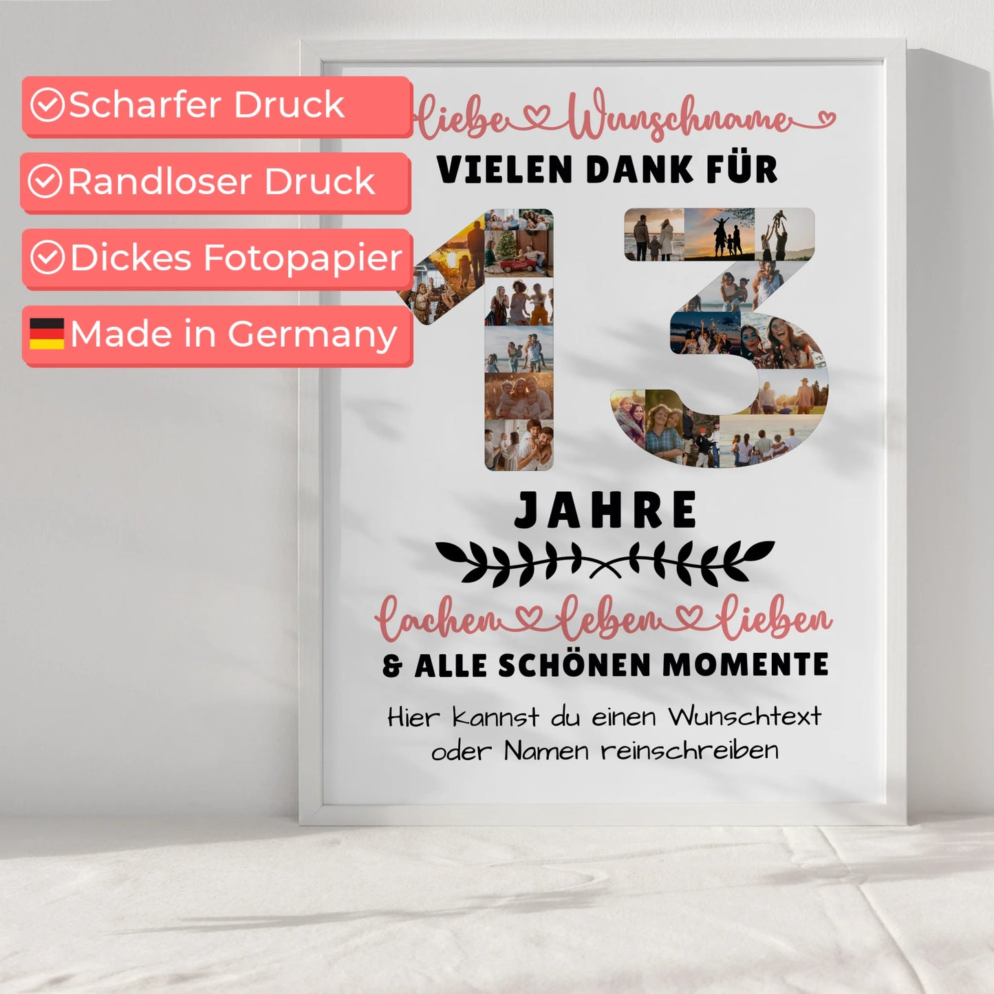 Personalisiertes Poster 13 Geburtstag Für Sohn Tochter Schwester Bruder Neffe & Nichte