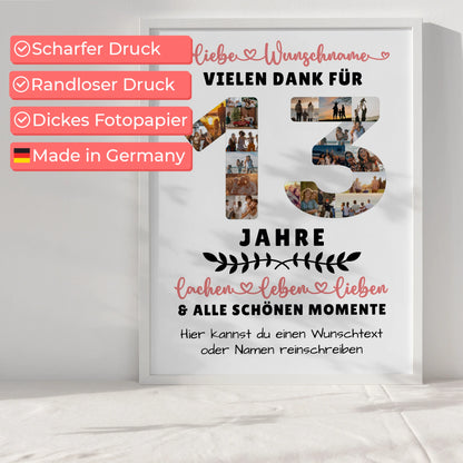 Personalisiertes Poster 13 Geburtstag Für Sohn Tochter Schwester Bruder Neffe & Nichte