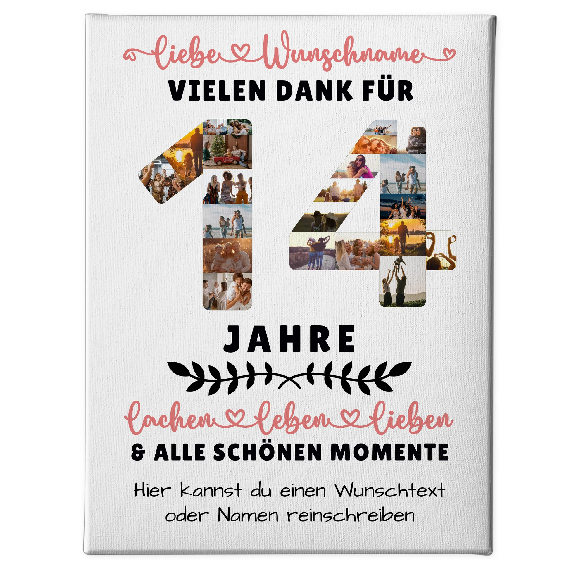Personalisierte Leinwand 14 Geburtstag Für Sohn Tochter Schwester Bruder Nichte & Neffe 1