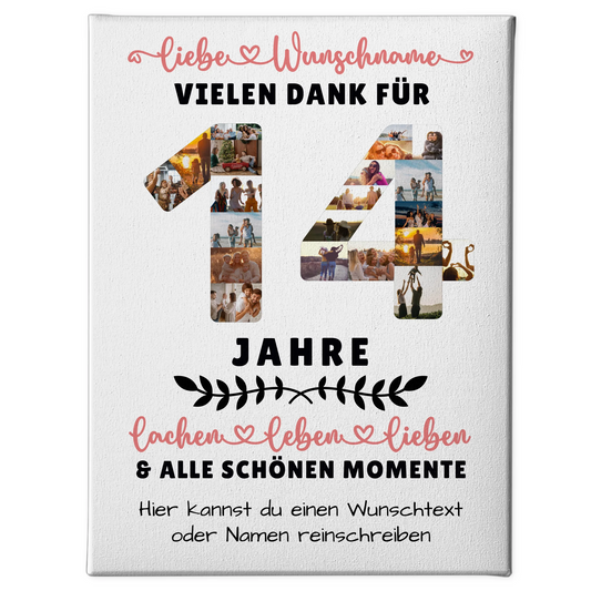 Personalisierte Leinwand 14 Geburtstag Für Sohn Tochter Schwester Bruder Nichte & Neffe 1