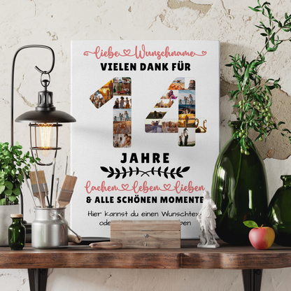 Personalisierte Leinwand 14 Geburtstag Für Sohn Tochter Schwester Bruder Nichte & Neffe 3