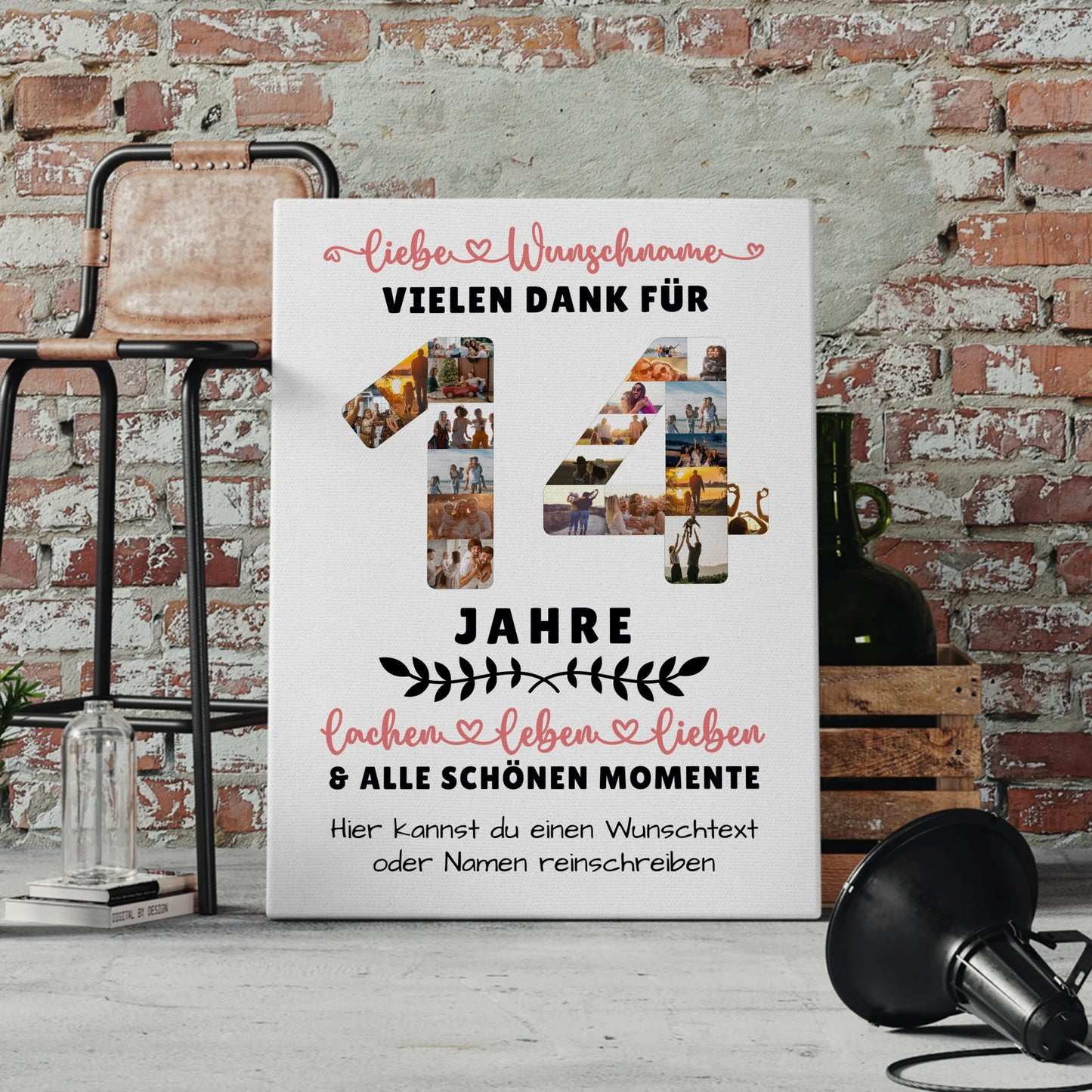 Personalisierte Leinwand 14 Geburtstag Für Sohn Tochter Schwester Bruder Nichte & Neffe 4