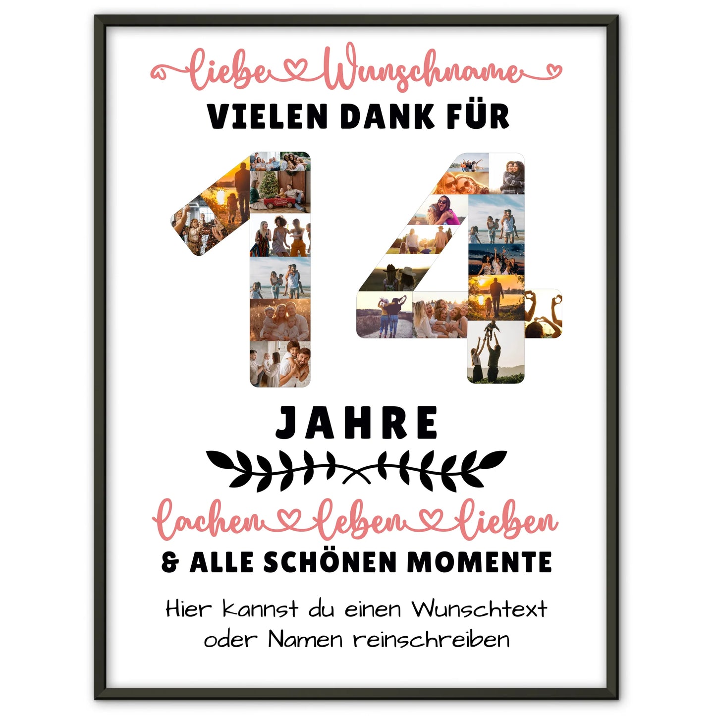 Personalisiertes Poster 14 Geburtstag Für Sohn Tochter Schwester Bruder Nichte & Neffe