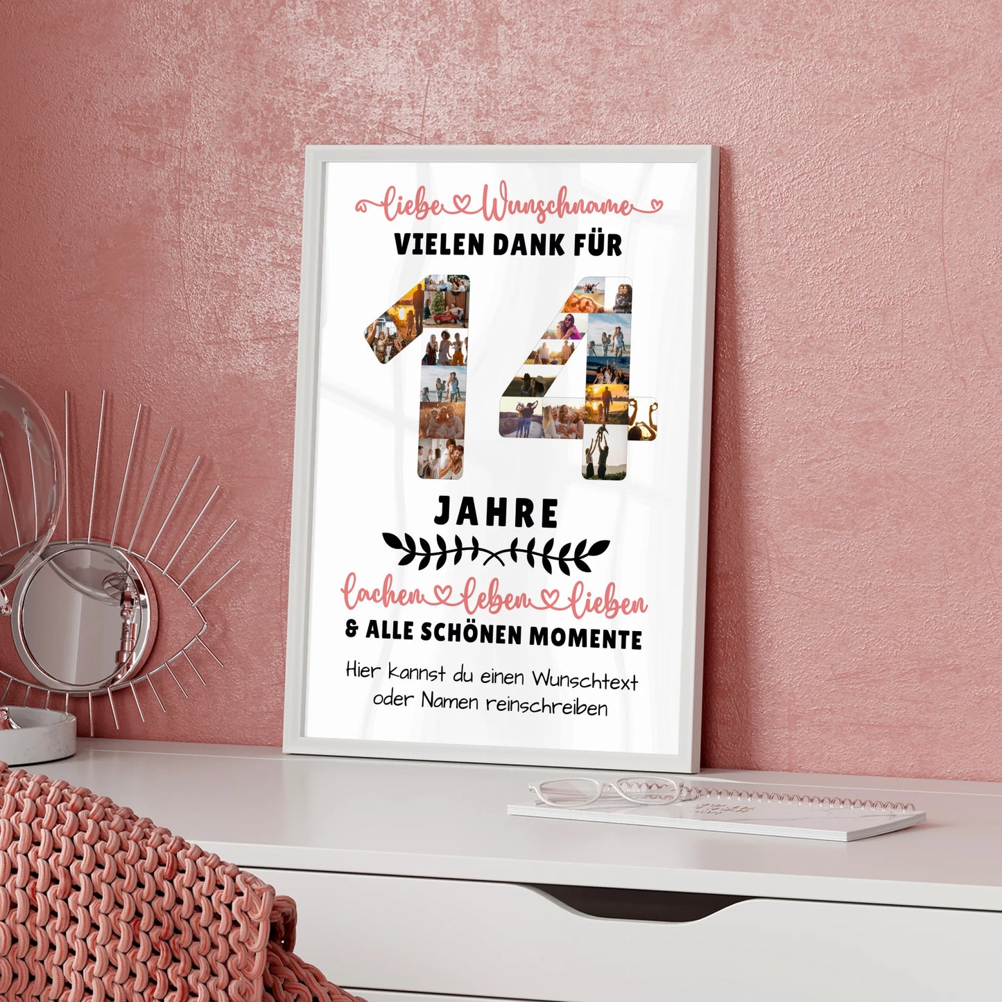 Personalisiertes Poster 14 Geburtstag Für Sohn Tochter Schwester Bruder Nichte & Neffe