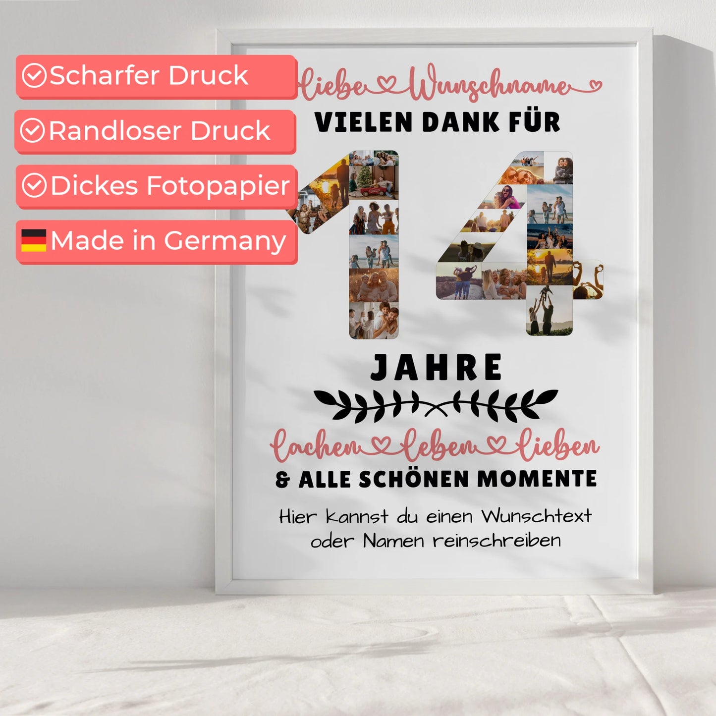 Personalisiertes Poster 14 Geburtstag Für Sohn Tochter Schwester Bruder Nichte & Neffe