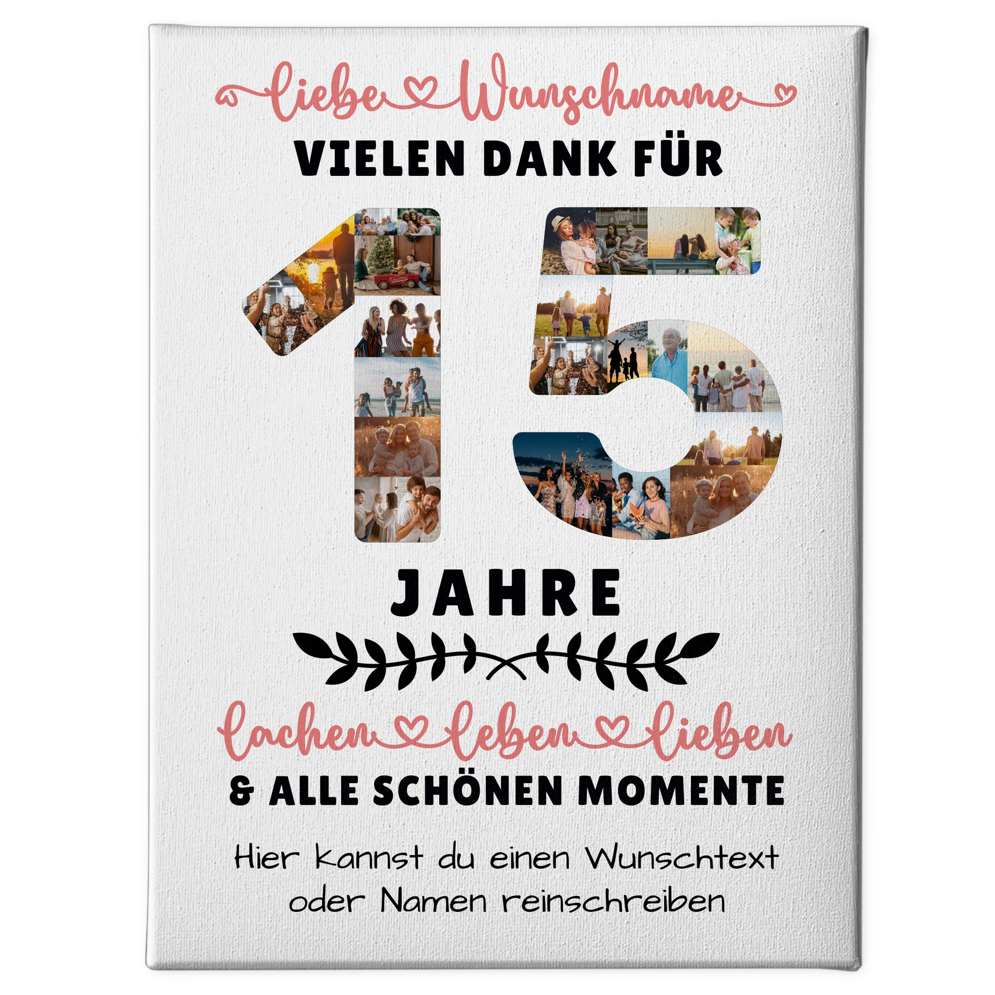 Personalisierte Leinwand 15 Geburtstag Für Sohn Tochter Bruder Schwester Nichte & Neffe 1