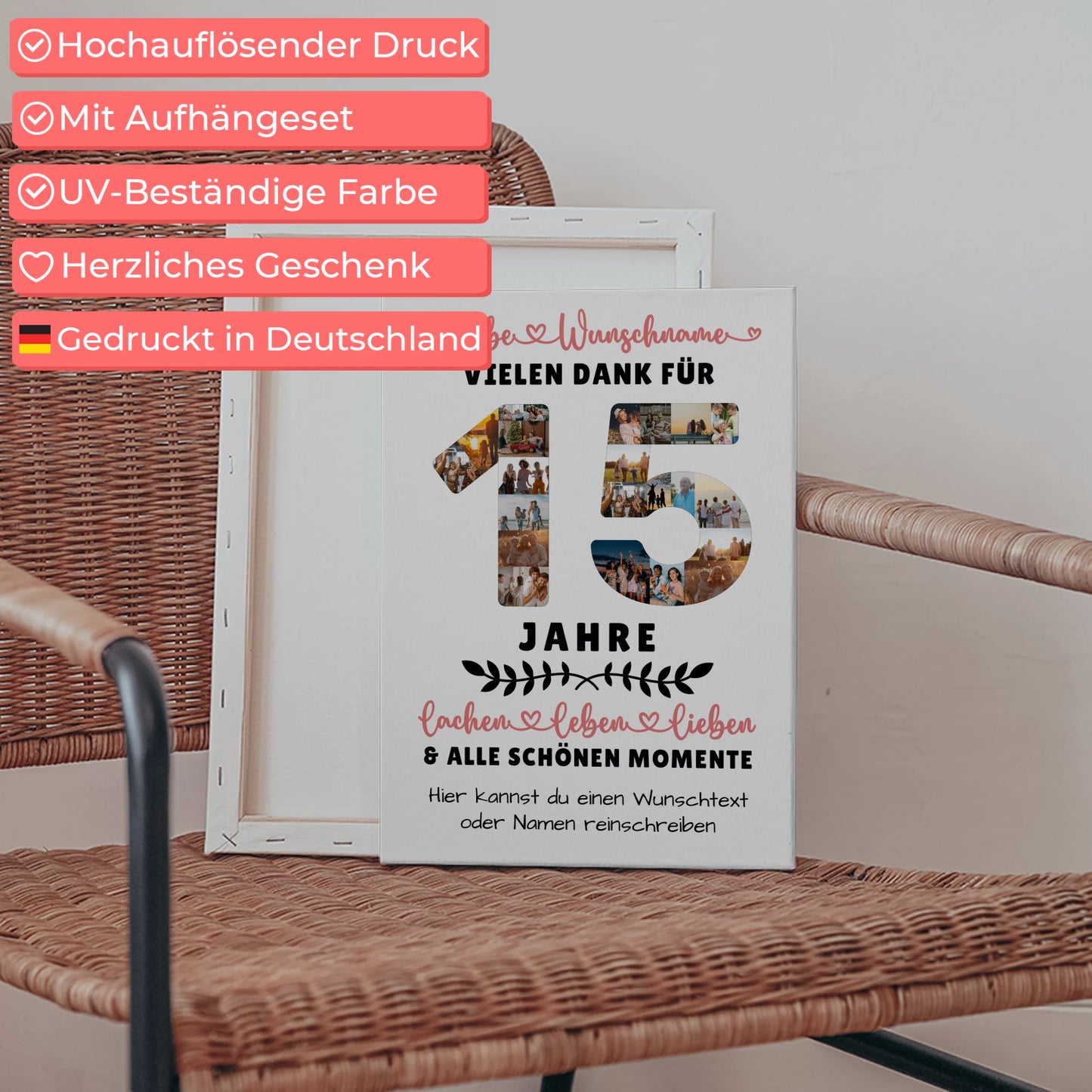 Personalisierte Leinwand 15 Geburtstag Für Sohn Tochter Bruder Schwester Nichte & Neffe 5