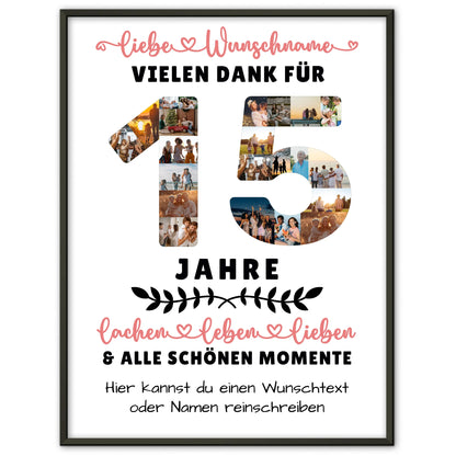 Personalisiertes Poster 15 Geburtstag Für Sohn Tochter Bruder Schwester Nichte & Neffe