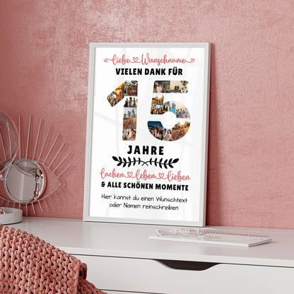 Personalisiertes Poster 15 Geburtstag Für Sohn Tochter Bruder Schwester Nichte & Neffe