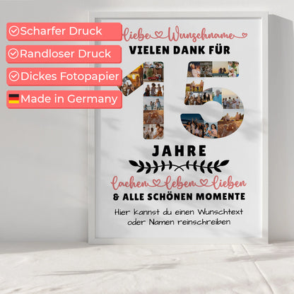 Personalisiertes Poster 15 Geburtstag Für Sohn Tochter Bruder Schwester Nichte & Neffe