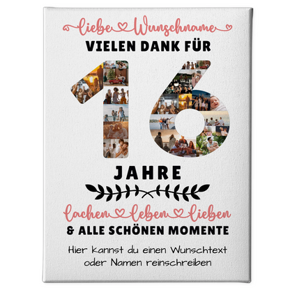Personalisierte Leinwand 16 Geburtstag Für Tochter Sohn Schwester Bruder Nichte & Neffe 1