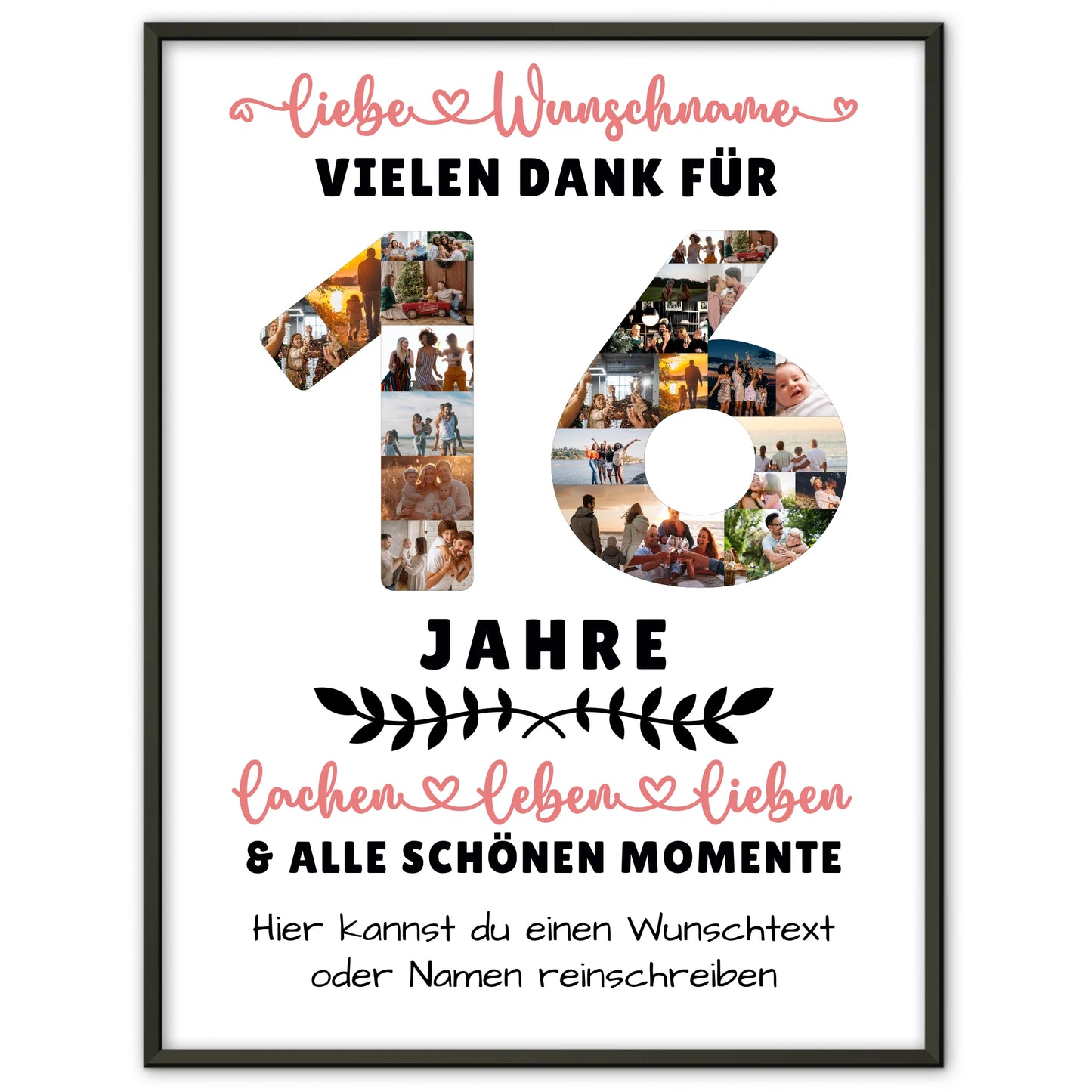 Personalisiertes Poster 16 Geburtstag Für Tochter Sohn Schwester Bruder Nichte & Neffe