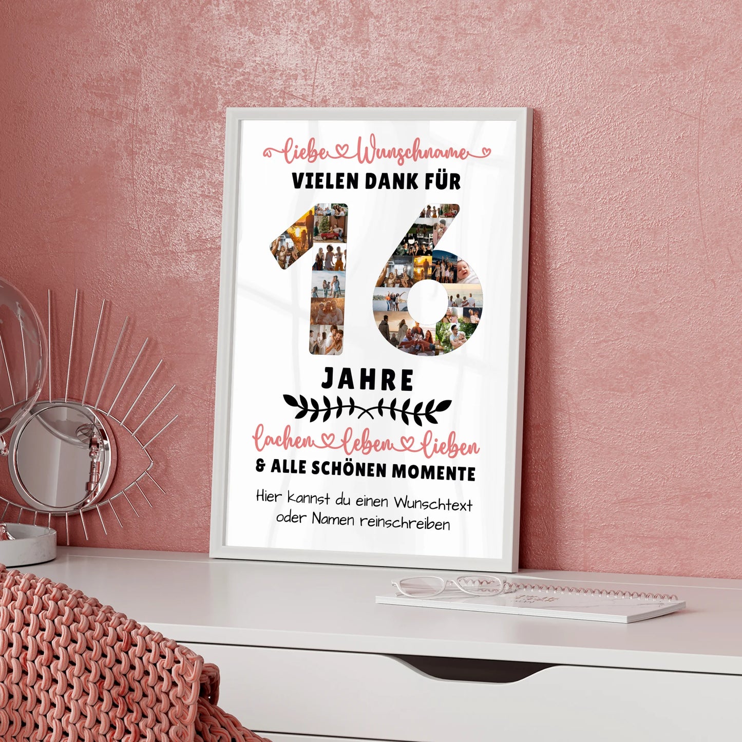 Personalisiertes Poster 16 Geburtstag Für Tochter Sohn Schwester Bruder Nichte & Neffe