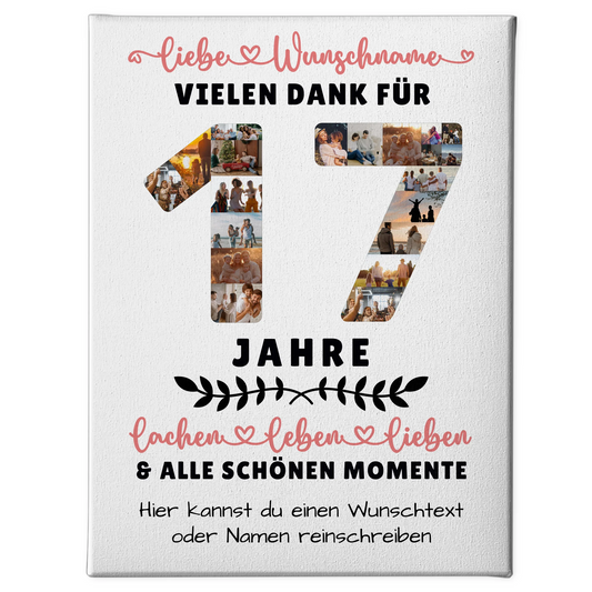 Personalisierte Leinwand 17 Geburtstag Für Sohn Tochter Bruder Neffe Nicht & Schwester 1