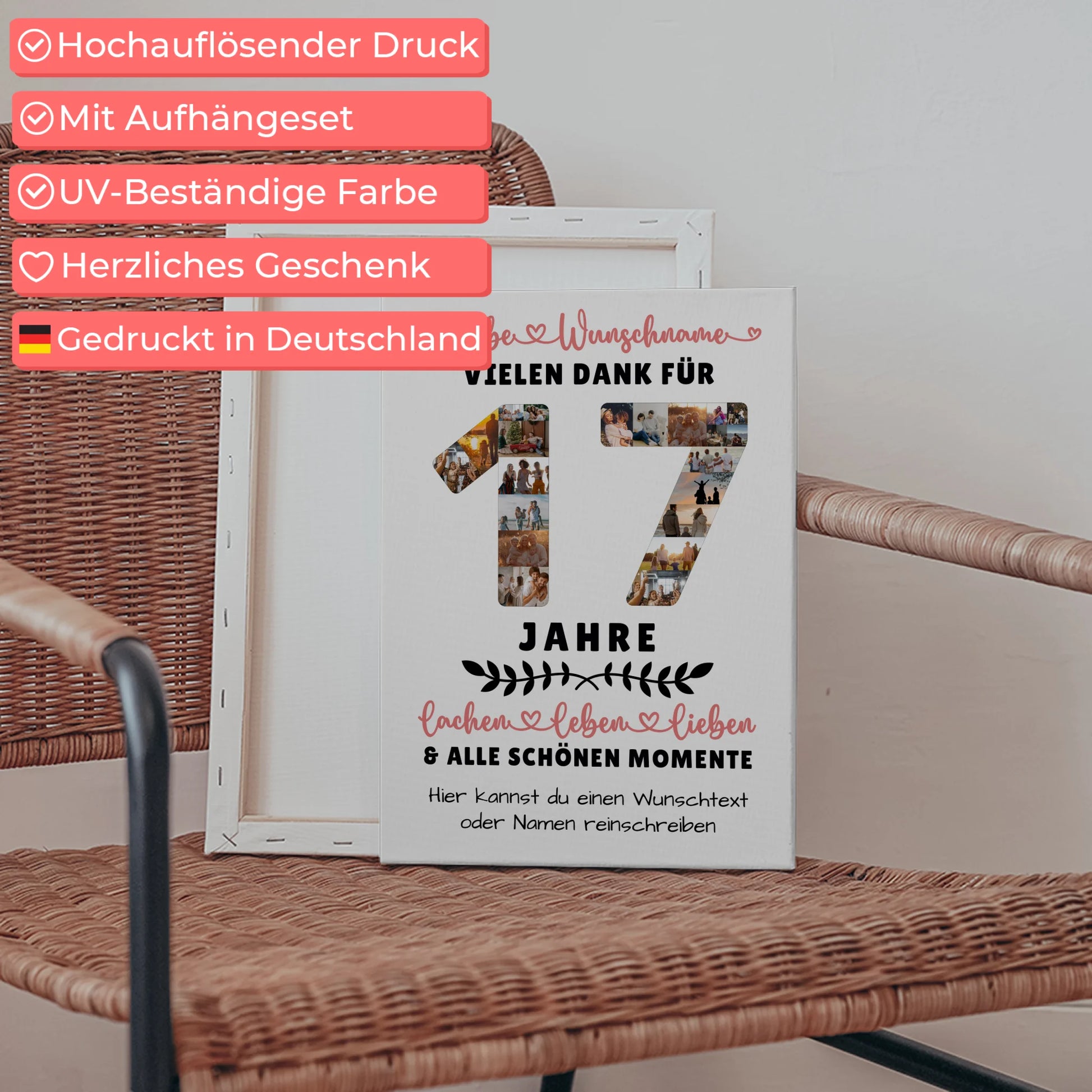 Personalisierte Leinwand 17 Geburtstag Für Sohn Tochter Bruder Neffe Nicht & Schwester 5