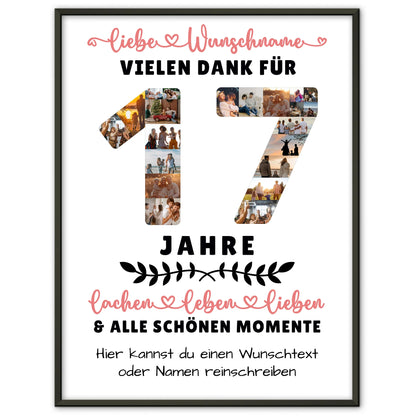 Personalisiertes Poster 17 Geburtstag Für Sohn Tochter Bruder Neffe Nicht & Schwester