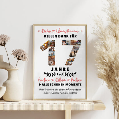 Personalisiertes Poster 17 Geburtstag Für Sohn Tochter Bruder Neffe Nicht & Schwester