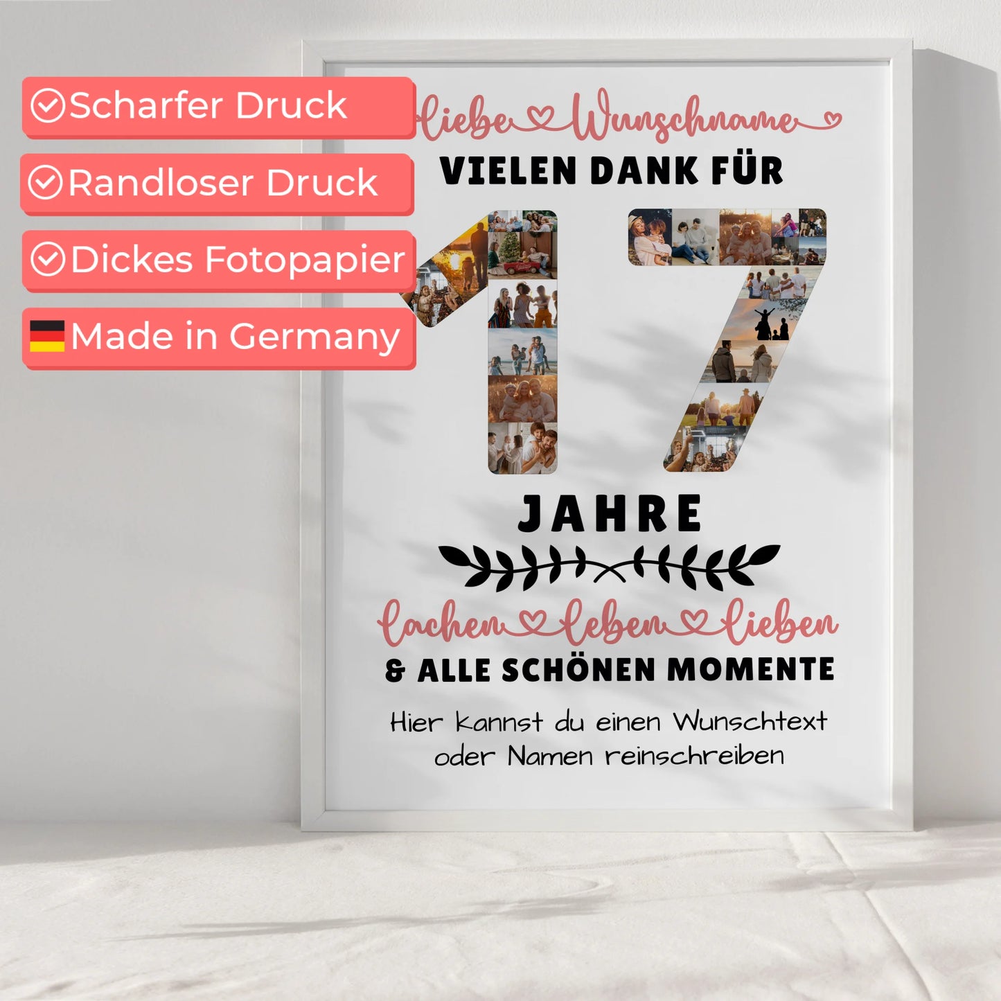 Personalisiertes Poster 17 Geburtstag Für Sohn Tochter Bruder Neffe Nicht & Schwester