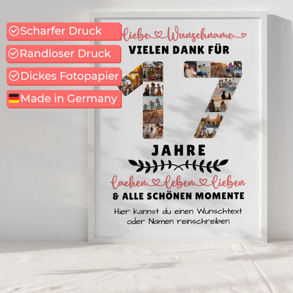 Personalisiertes Poster 17 Geburtstag Für Sohn Tochter Bruder Neffe Nicht & Schwester
