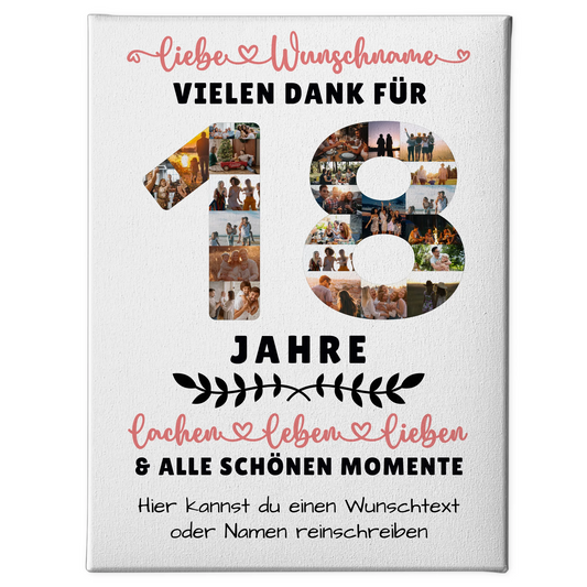 Personalisierte Leinwand 18 Geburtstag Für Tochter Sohn Bruder Neffe Nicht & Schwester 1