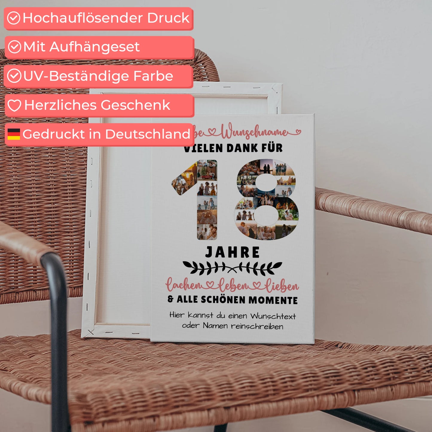 Personalisierte Leinwand 18 Geburtstag Für Tochter Sohn Bruder Neffe Nicht & Schwester 5