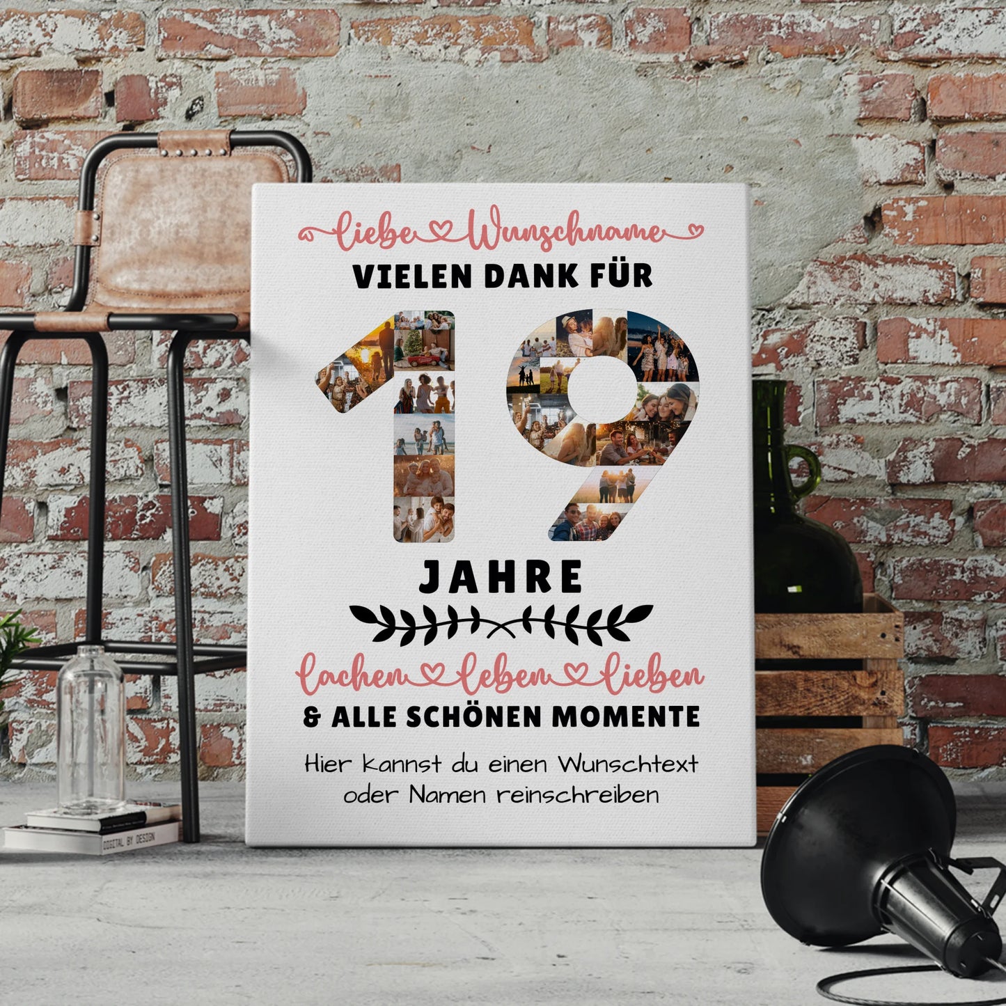 Personalisierte Leinwand 19 Geburtstag Für Sohn Tochter Schwester Bruder Neffe & Nichte 4