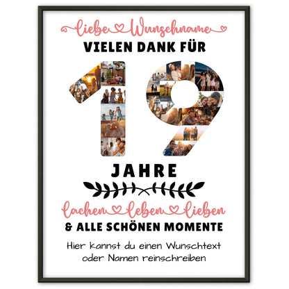 Personalisiertes Poster 19 Geburtstag Für Sohn Tochter Schwester Bruder Neffe & Nichte