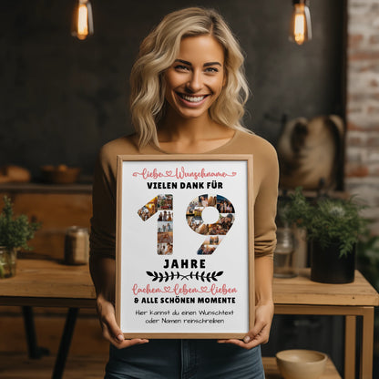 Personalisiertes Poster 19 Geburtstag Für Sohn Tochter Schwester Bruder Neffe & Nichte
