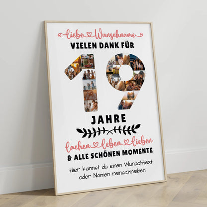 Personalisiertes Poster 19 Geburtstag Für Sohn Tochter Schwester Bruder Neffe & Nichte