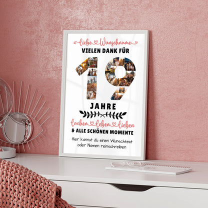 Personalisiertes Poster 19 Geburtstag Für Sohn Tochter Schwester Bruder Neffe & Nichte