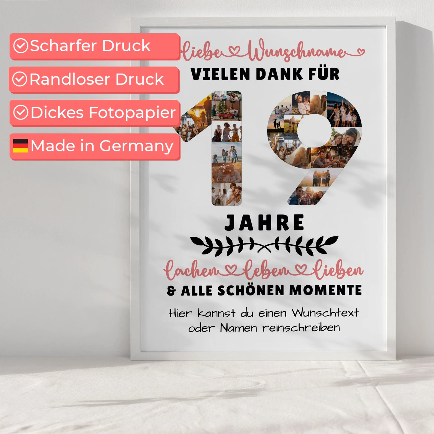 Personalisiertes Poster 19 Geburtstag Für Sohn Tochter Schwester Bruder Neffe & Nichte