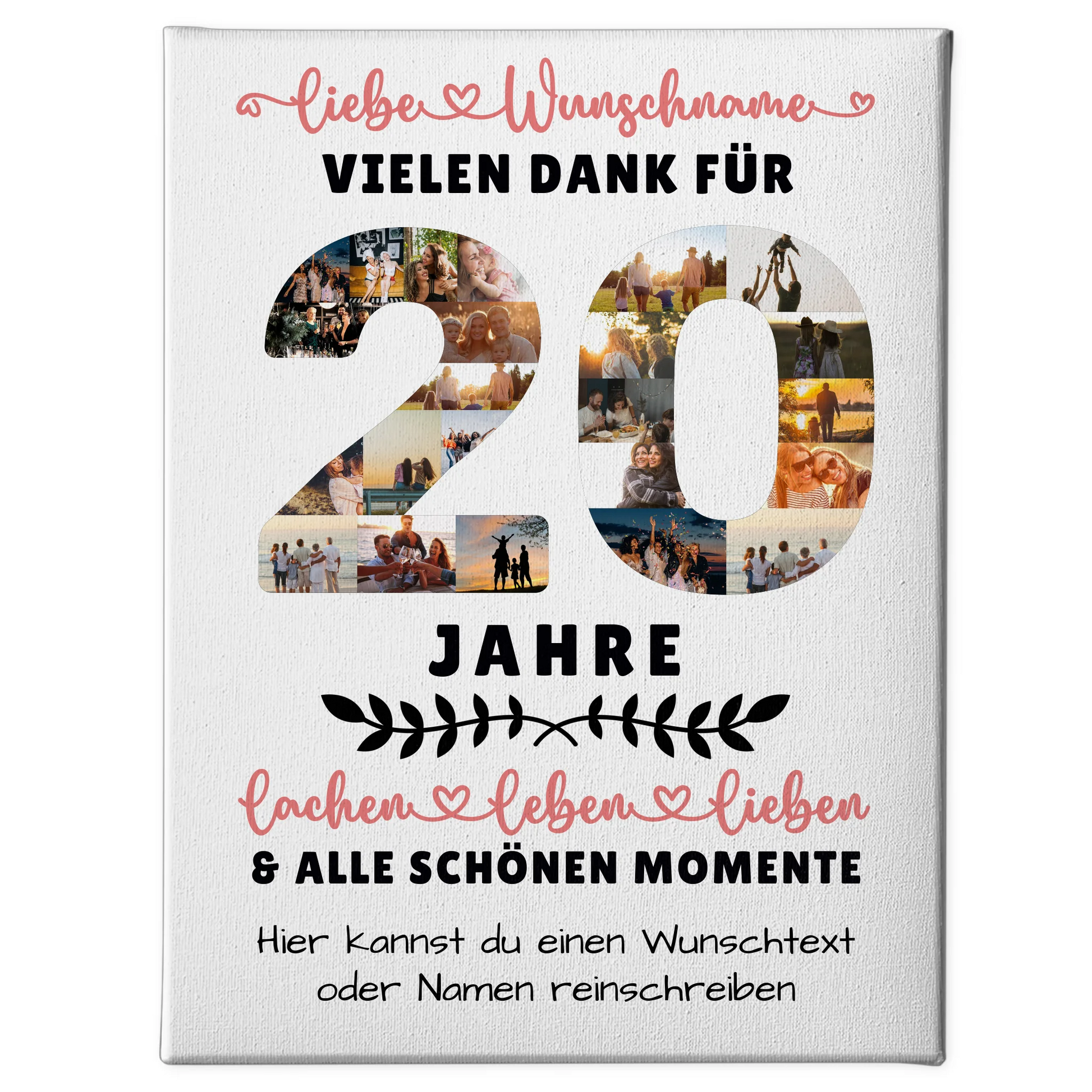 Personalisierte Leinwand 20 Geburtstag Für Sohn Tochter Schwester Bruder Nichte & Neffe 1