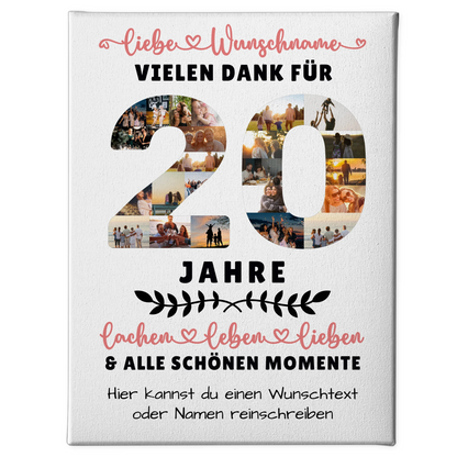 Personalisierte Leinwand 20 Geburtstag Für Sohn Tochter Schwester Bruder Nichte & Neffe 1