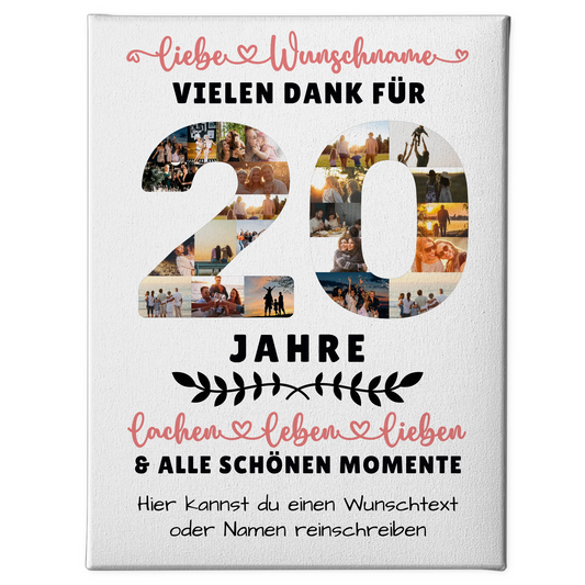 Personalisierte Leinwand 20 Geburtstag Für Sohn Tochter Schwester Bruder Nichte & Neffe 1