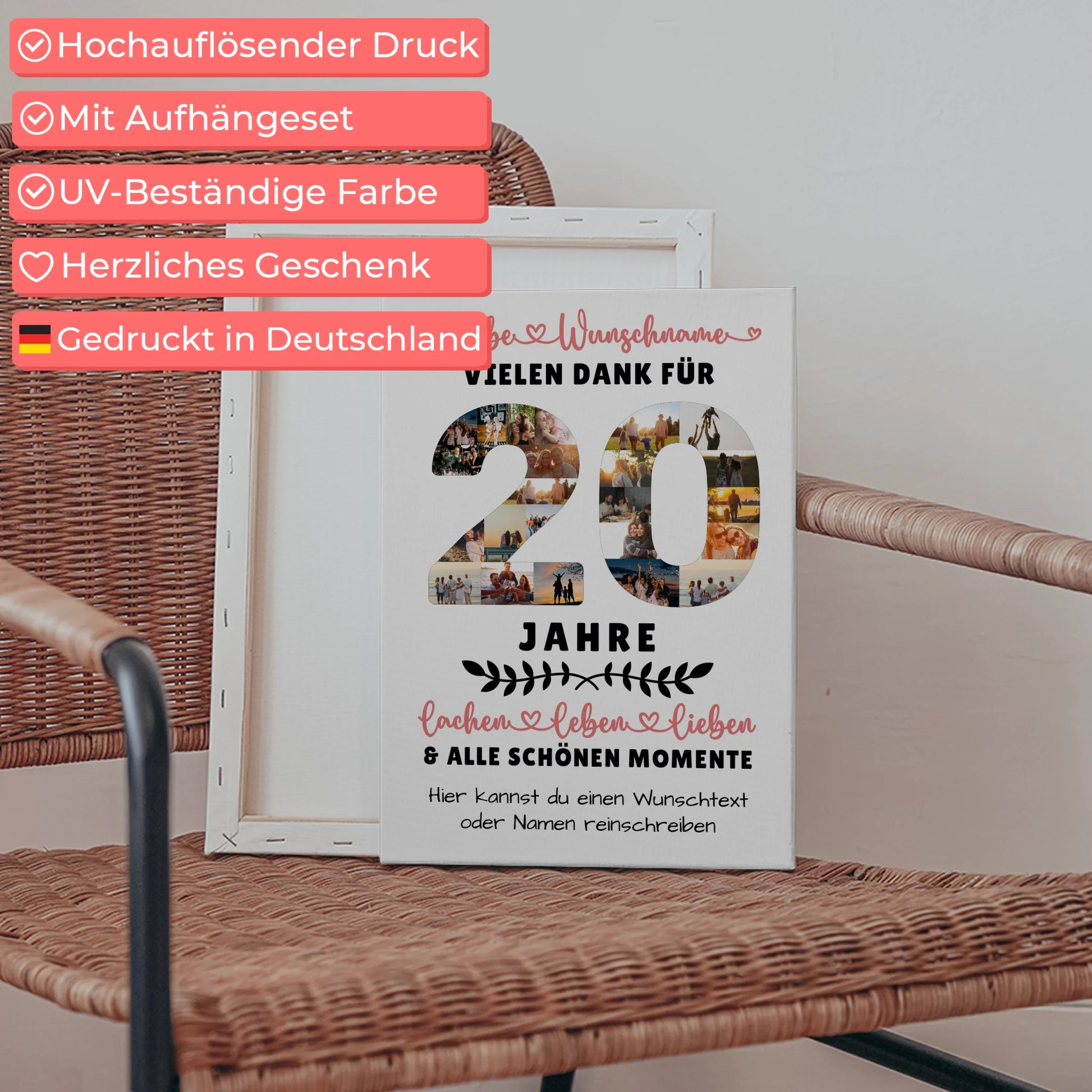 Personalisierte Leinwand 20 Geburtstag Für Sohn Tochter Schwester Bruder Nichte & Neffe 5