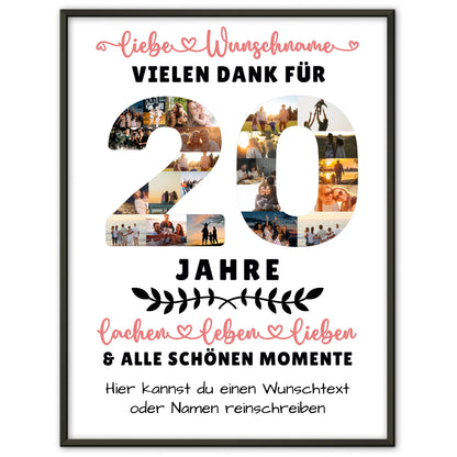 Personalisiertes Poster 20 Geburtstag Für Sohn Tochter Schwester Bruder Nichte & Neffe