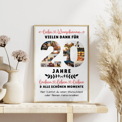 Personalisiertes Poster 20 Geburtstag Für Sohn Tochter Schwester Bruder Nichte & Neffe