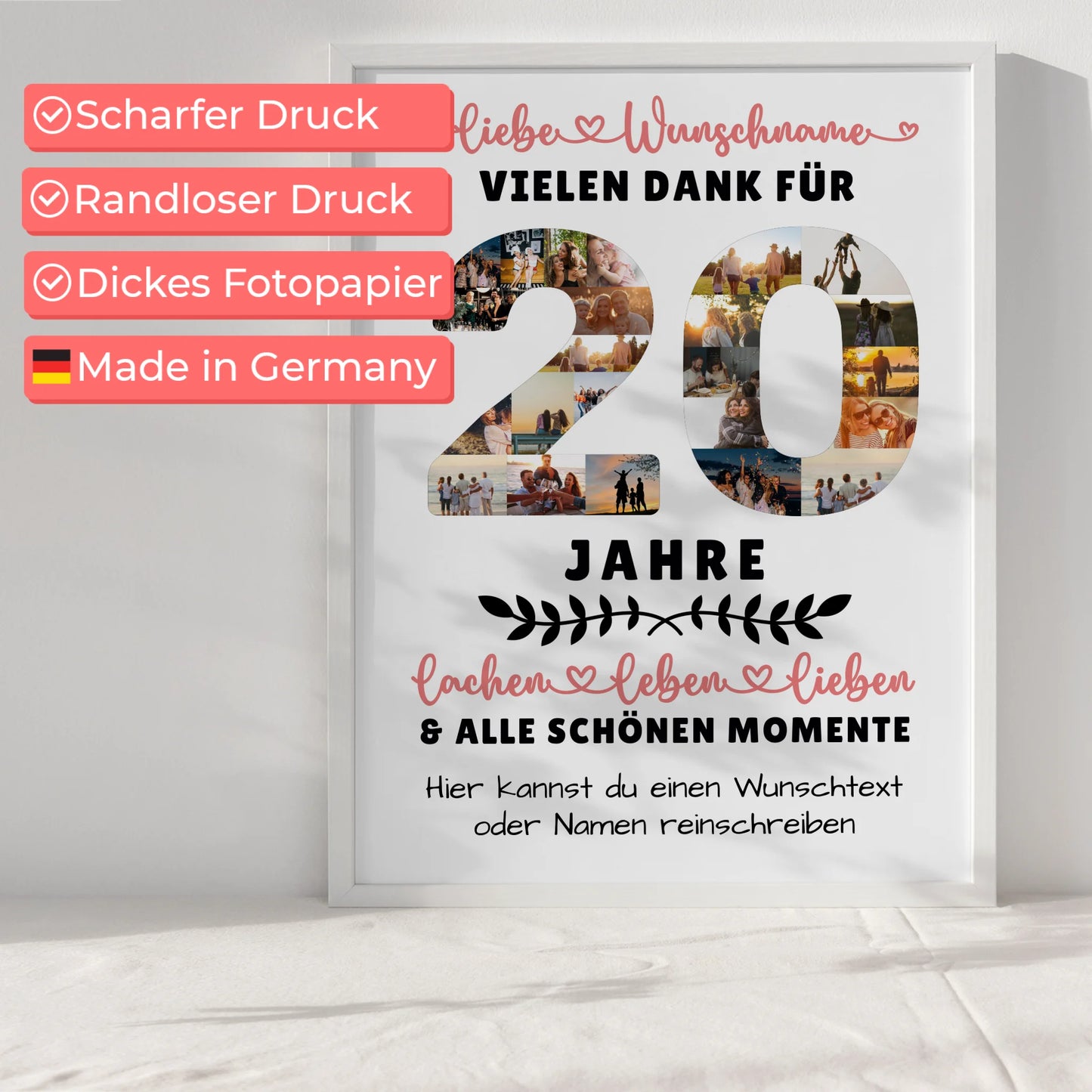 Personalisiertes Poster 20 Geburtstag Für Sohn Tochter Schwester Bruder Nichte & Neffe