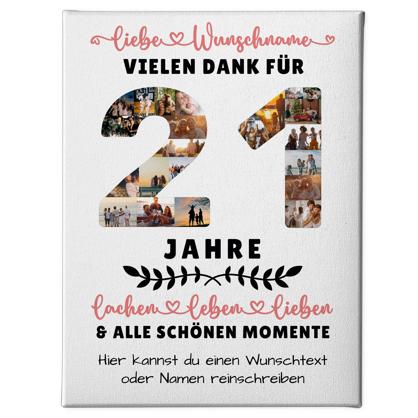 Personalisierte Leinwand 21 Geburtstag Für Sohn Tochter Bruder Schwester Nichte & Neffe 1
