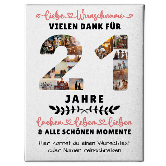 Personalisierte Leinwand 21 Geburtstag Für Sohn Tochter Bruder Schwester Nichte & Neffe 1