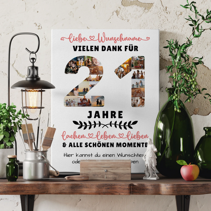 Personalisierte Leinwand 21 Geburtstag Für Sohn Tochter Bruder Schwester Nichte & Neffe 3