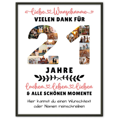 Personalisiertes Poster 21 Geburtstag Für Sohn Tochter Bruder Schwester Nichte & Neffe