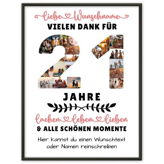 Personalisiertes Poster 21 Geburtstag Für Sohn Tochter Bruder Schwester Nichte & Neffe